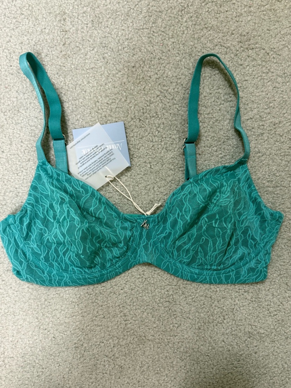 NWT Amour d’Agnette Turquoise Bra with Adjustable Straps 38C
